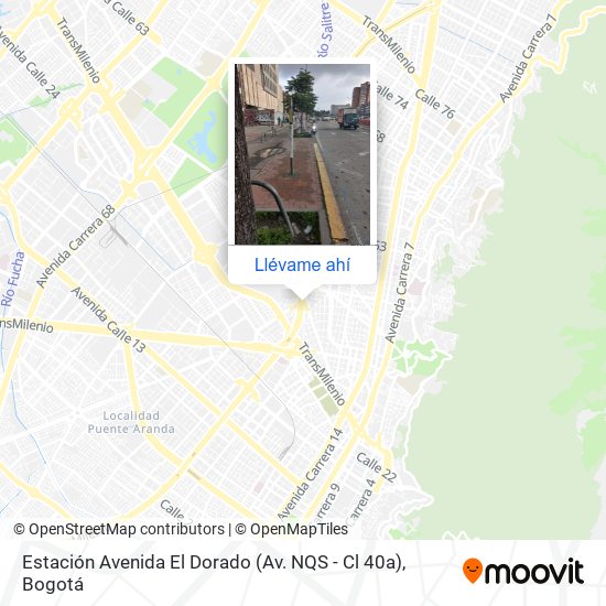 Mapa de Estación Avenida El Dorado (Av. NQS - Cl 40a)