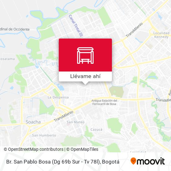 Mapa de Br. San Pablo Bosa (Dg 69b Sur - Tv 78l)
