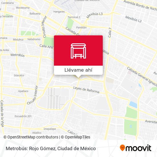 Mapa de Metrobús: Rojo Gómez