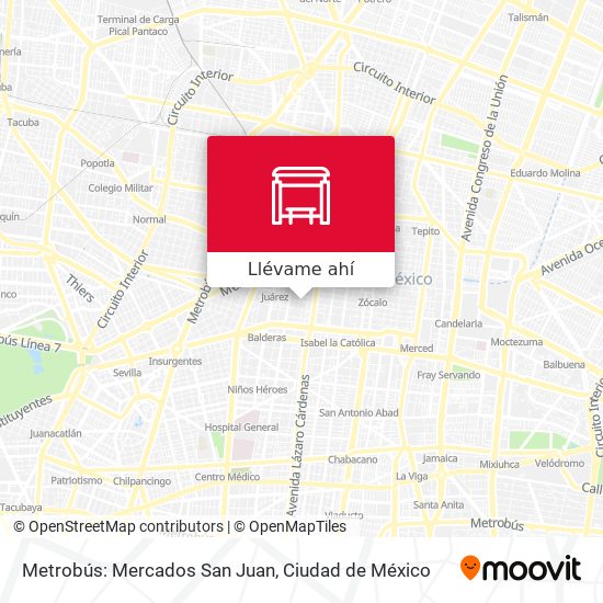 Mapa de Metrobús: Mercados San Juan