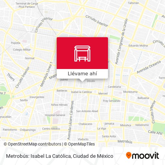 Mapa de Metrobús: Isabel La Católica