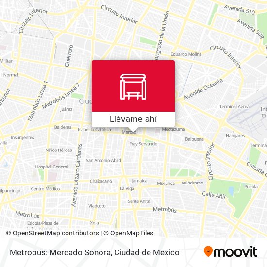 Mapa de Metrobús: Mercado Sonora