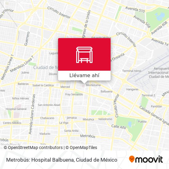 Mapa de Metrobús: Hospital Balbuena