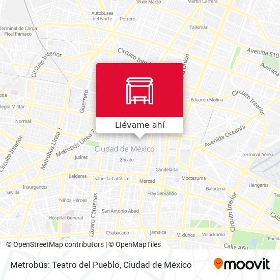 Mapa de Metrobús: Teatro del Pueblo