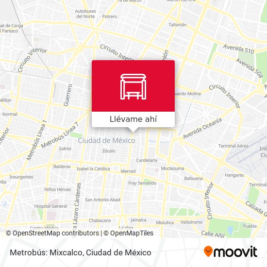 Mapa de Metrobús: Mixcalco