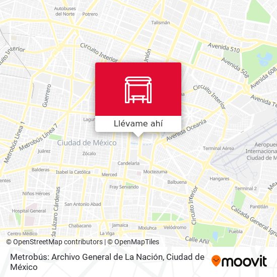 Mapa de Metrobús: Archivo General de La Nación
