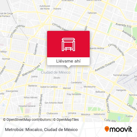 Mapa de Metrobús: Mixcalco