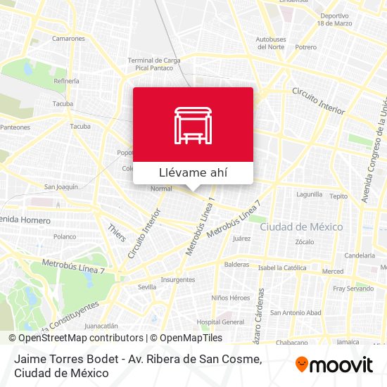 Mapa de Jaime Torres Bodet - Av. Ribera de San Cosme