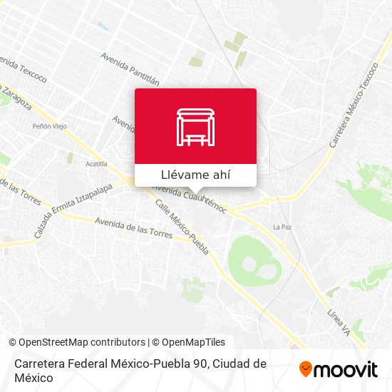 Mapa de Carretera Federal México-Puebla 90