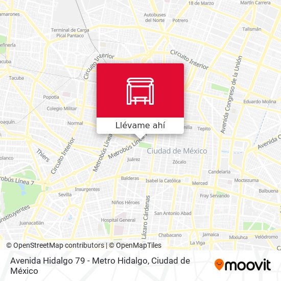 Mapa de Avenida Hidalgo 79 - Metro Hidalgo