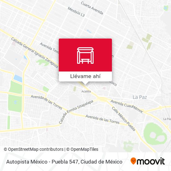 Mapa de Autopista México - Puebla 547