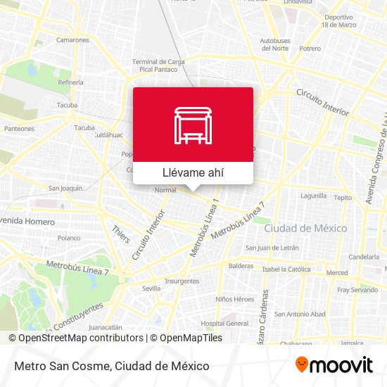 Mapa de Metro  San Cosme