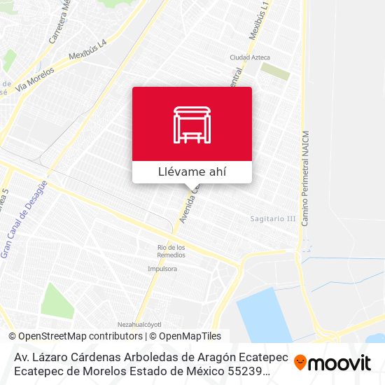 Mapa de Av. Lázaro Cárdenas Arboledas de Aragón Ecatepec Ecatepec de Morelos Estado de México 55239 México