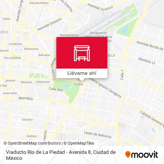 Mapa de Viaducto Río de La Piedad - Avenida 8