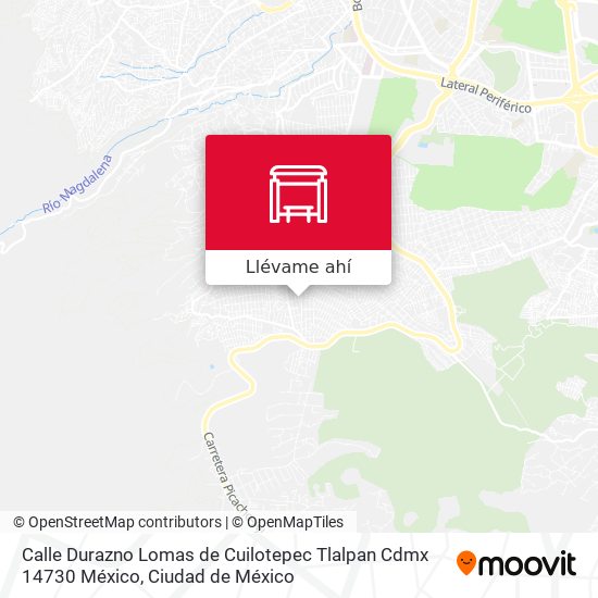 Mapa de Calle Durazno Lomas de Cuilotepec Tlalpan Cdmx 14730 México