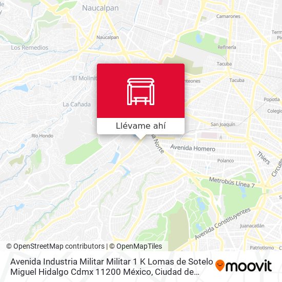 Mapa de Avenida Industria Militar Militar 1 K Lomas de Sotelo Miguel Hidalgo Cdmx 11200 México