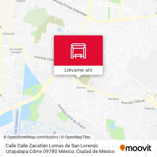 Mapa de Calle Calle Zacatlán Lomas de San Lorenzo Iztapalapa Cdmx 09780 México