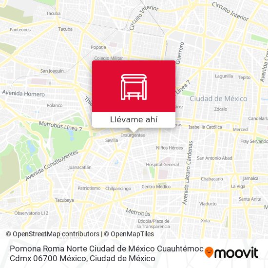 Cómo llegar a Pomona Roma Norte Ciudad de México Cuauhtémoc Cdmx 06700  México en Azcapotzalco en Autobús o Metro?