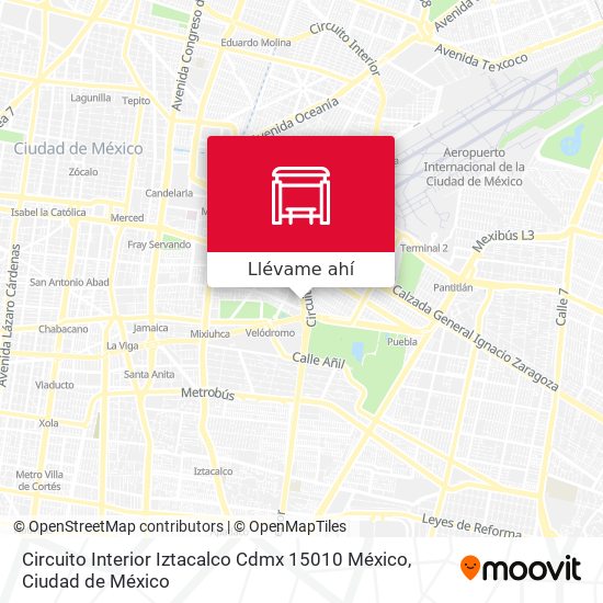 Mapa de Circuito Interior Iztacalco Cdmx 15010 México