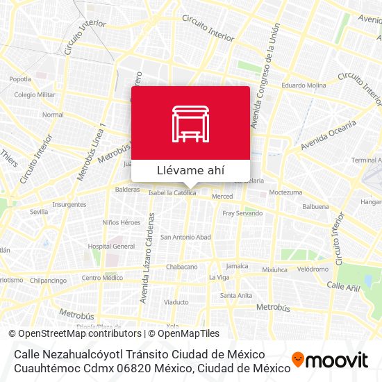 Mapa de Calle Nezahualcóyotl Tránsito Ciudad de México Cuauhtémoc Cdmx 06820 México