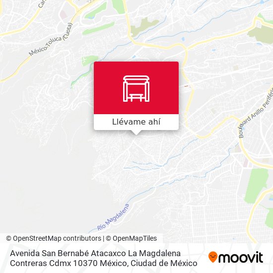 Mapa de Avenida San Bernabé Atacaxco La Magdalena Contreras Cdmx 10370 México