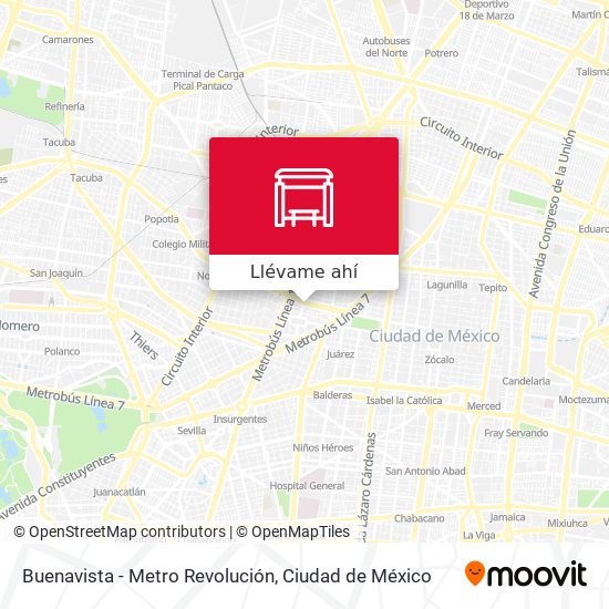 Mapa de Buenavista - Metro Revolución