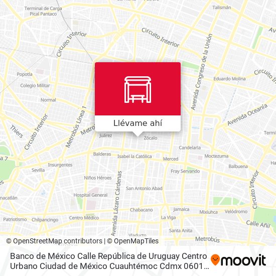 Mapa de Banco de México Calle República de Uruguay Centro Urbano Ciudad de México Cuauhtémoc Cdmx 06010 México