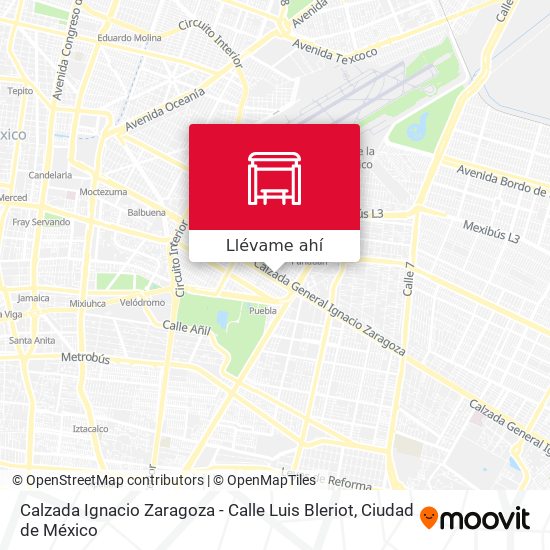 Mapa de Calzada Ignacio Zaragoza - Calle Luis Bleriot