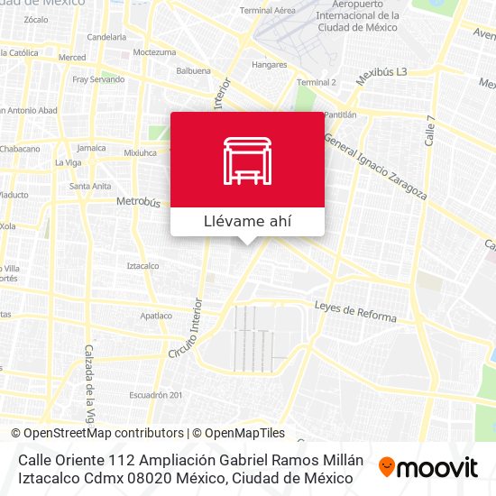 Mapa de Calle Oriente 112 Ampliación Gabriel Ramos Millán Iztacalco Cdmx 08020 México