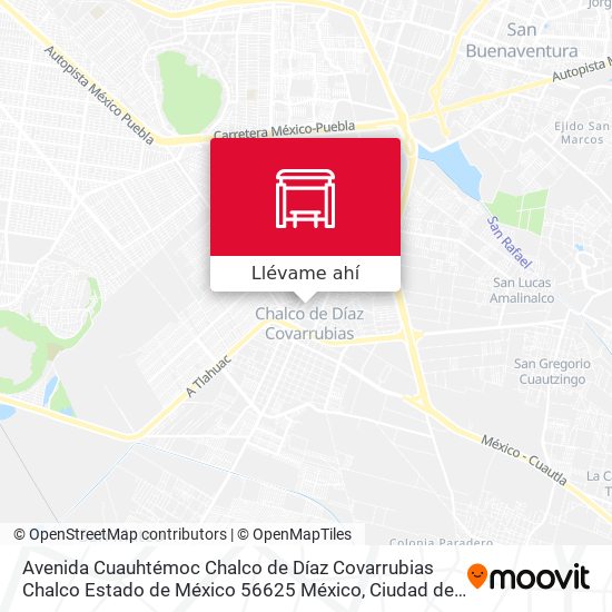 Mapa de Avenida Cuauhtémoc Chalco de Díaz Covarrubias Chalco Estado de México 56625 México