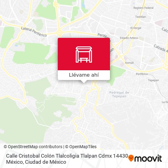 Mapa de Calle Cristobal Colón Tlalcoligia Tlalpan Cdmx 14430 México