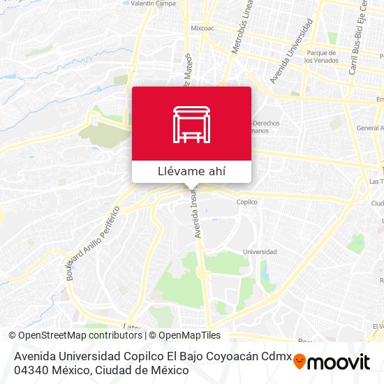 Mapa de Avenida Universidad Copilco El Bajo Coyoacán Cdmx 04340 México