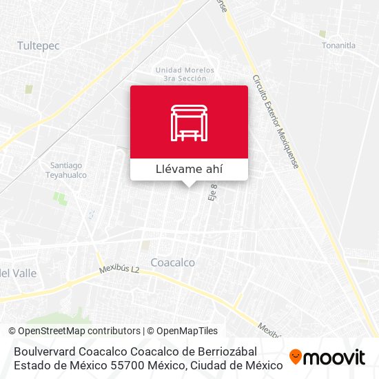 Mapa de Boulvervard Coacalco Coacalco de Berriozábal Estado de México 55700 México