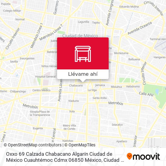 Cómo llegar a Oxxo 69 Calzada Chabacano Algarín Ciudad de México Cuauhtémoc  Cdmx 06850 México en Autobús o Metro?