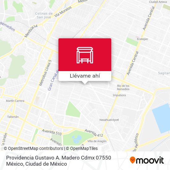 Mapa de Providencia Gustavo A. Madero Cdmx 07550 México