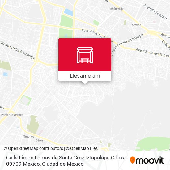 Mapa de Calle Limón Lomas de Santa Cruz Iztapalapa Cdmx 09709 México