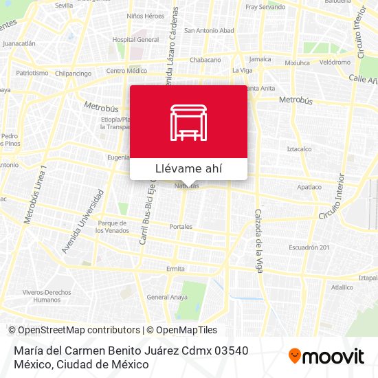 Mapa de María del Carmen Benito Juárez Cdmx 03540 México