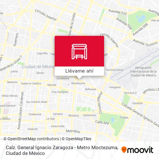 Mapa de Calz. General Ignacio Zaragoza - Metro Moctezuma