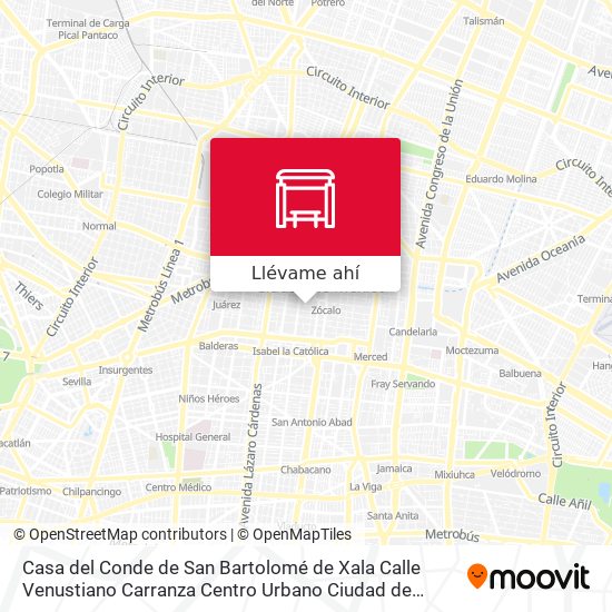 Mapa de Casa del Conde de San Bartolomé de Xala Calle Venustiano Carranza Centro Urbano Ciudad de México Cuauhtémoc Cdmx 06010 México