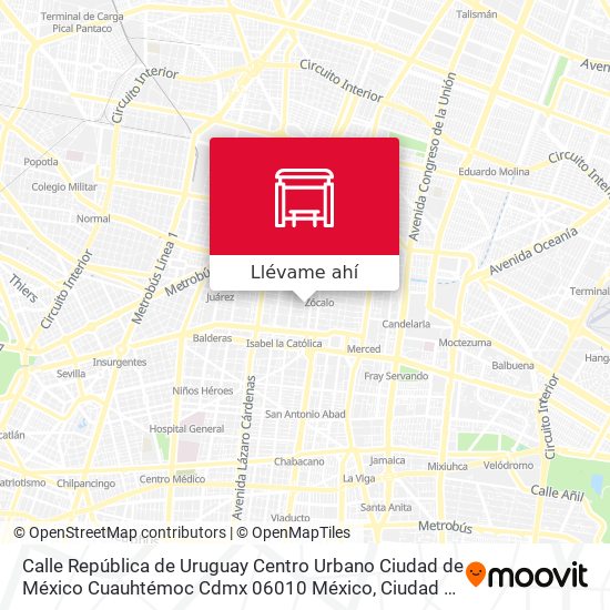 Mapa de Calle República de Uruguay Centro Urbano Ciudad de México Cuauhtémoc Cdmx 06010 México