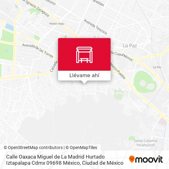 Mapa de Calle Oaxaca Miguel de La Madrid Hurtado Iztapalapa Cdmx 09698 México