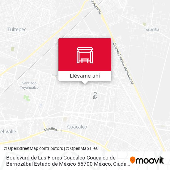 Mapa de Boulevard de Las Flores Coacalco Coacalco de Berriozábal Estado de México 55700 México