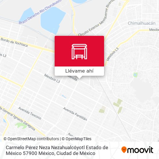 Mapa de Carmelo Pérez Neza Nezahualcóyotl Estado de México 57900 México