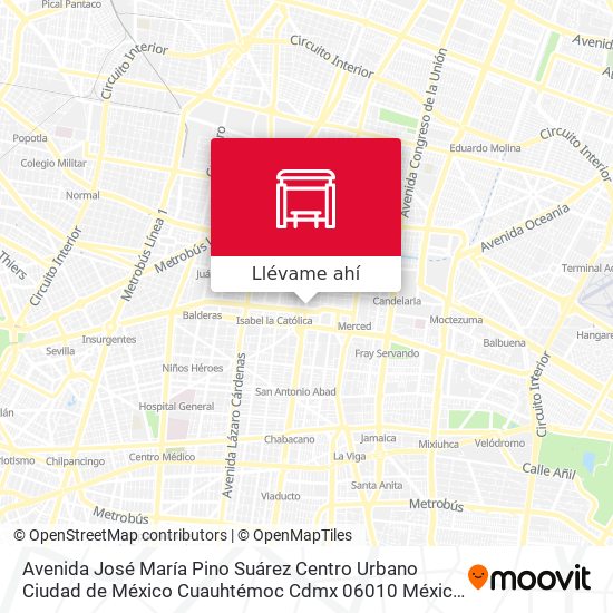 Mapa de Avenida José María Pino Suárez Centro Urbano Ciudad de México Cuauhtémoc Cdmx 06010 México