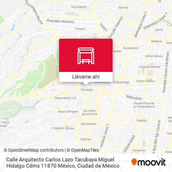 Mapa de Calle Arquitecto Carlos Lazo Tacubaya Miguel Hidalgo Cdmx 11870 México