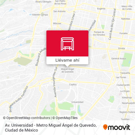 Mapa de Av. Universidad - Metro Miguel Ángel de Quevedo