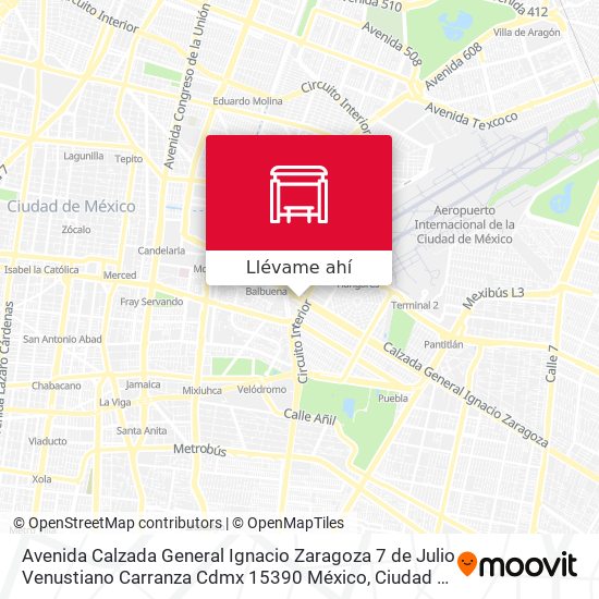 Mapa de Avenida Calzada General Ignacio Zaragoza 7 de Julio Venustiano Carranza Cdmx 15390 México