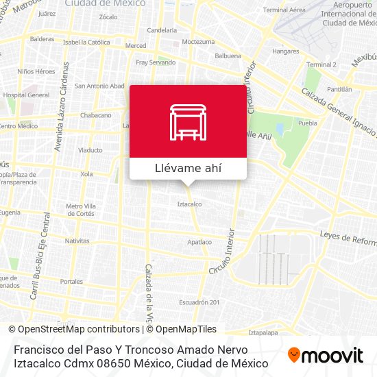 Mapa de Francisco del Paso Y Troncoso Amado Nervo Iztacalco Cdmx 08650 México