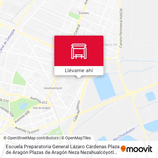 Mapa de Escuela Preparatoria General Lázaro Cárdenas Plaza de Aragón Plazas de Aragón Neza Nezahualcóyotl Estado de México 57130 México