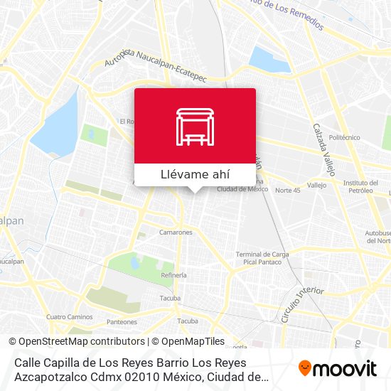 Mapa de Calle Capilla de Los Reyes Barrio Los Reyes Azcapotzalco Cdmx 02010 México